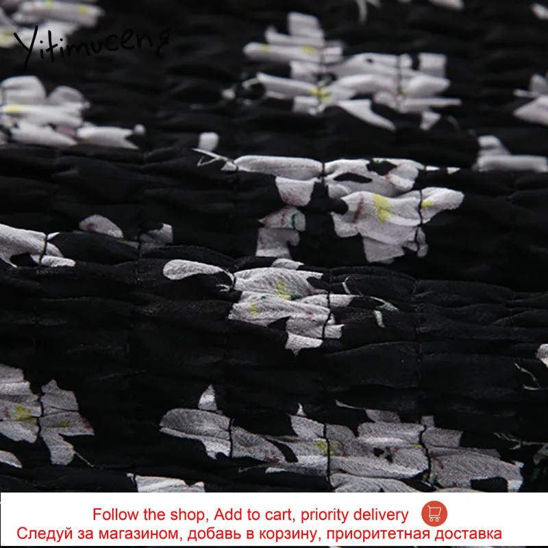 

Yitimuceng Vintage Slim Floral Print Ruffles High Waist Dresses Women A-line Puff Sleeve Clothing 2021 Summer French New Dress