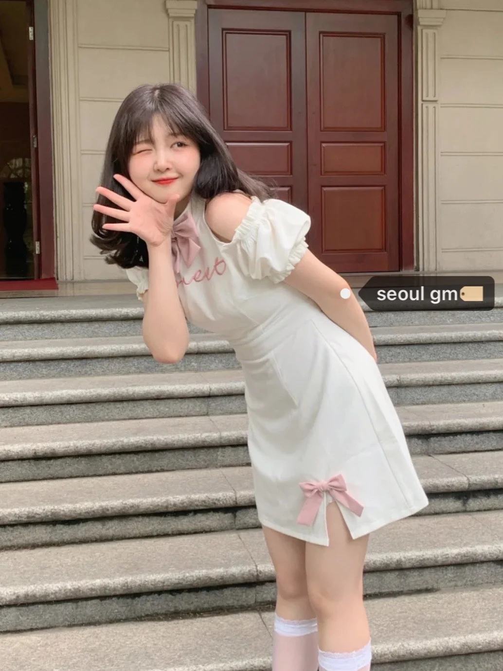 Красивое Летнее приталенное платье с бантом | Женская одежда