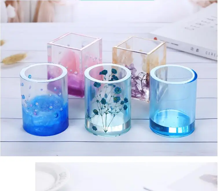 Новинка, Прозрачная силиконовая форма, высушенный цветок, смола, декоративное ремесло, сделай сам, держатель ручки для хранения, форма, формы для эпоксидной смолы, для ювелирных изделий