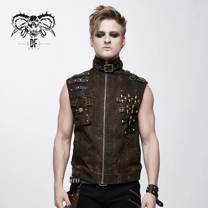 

Devil Fashion Men's Steampunk Vest Punk Turtleneck Cardigan Waistcoat Jackets