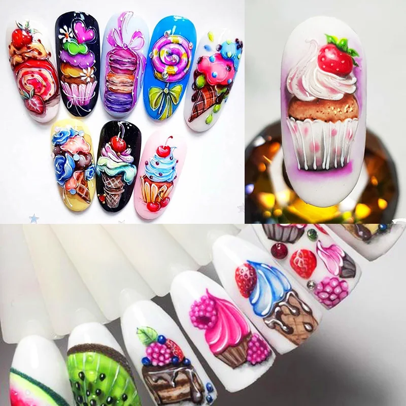 Наклейки для ногтей наклейки цветущего цветка переводные слайдер торта наклейка