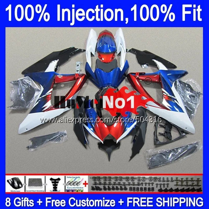 

OME For SUZUKI GSXR-750 GSXR600 GSX-R750 2008 2009 2010 17MC.134 Red Blue GSXR-600 K8 GSXR750 GSXR 600 750 08 09 10 Fairings