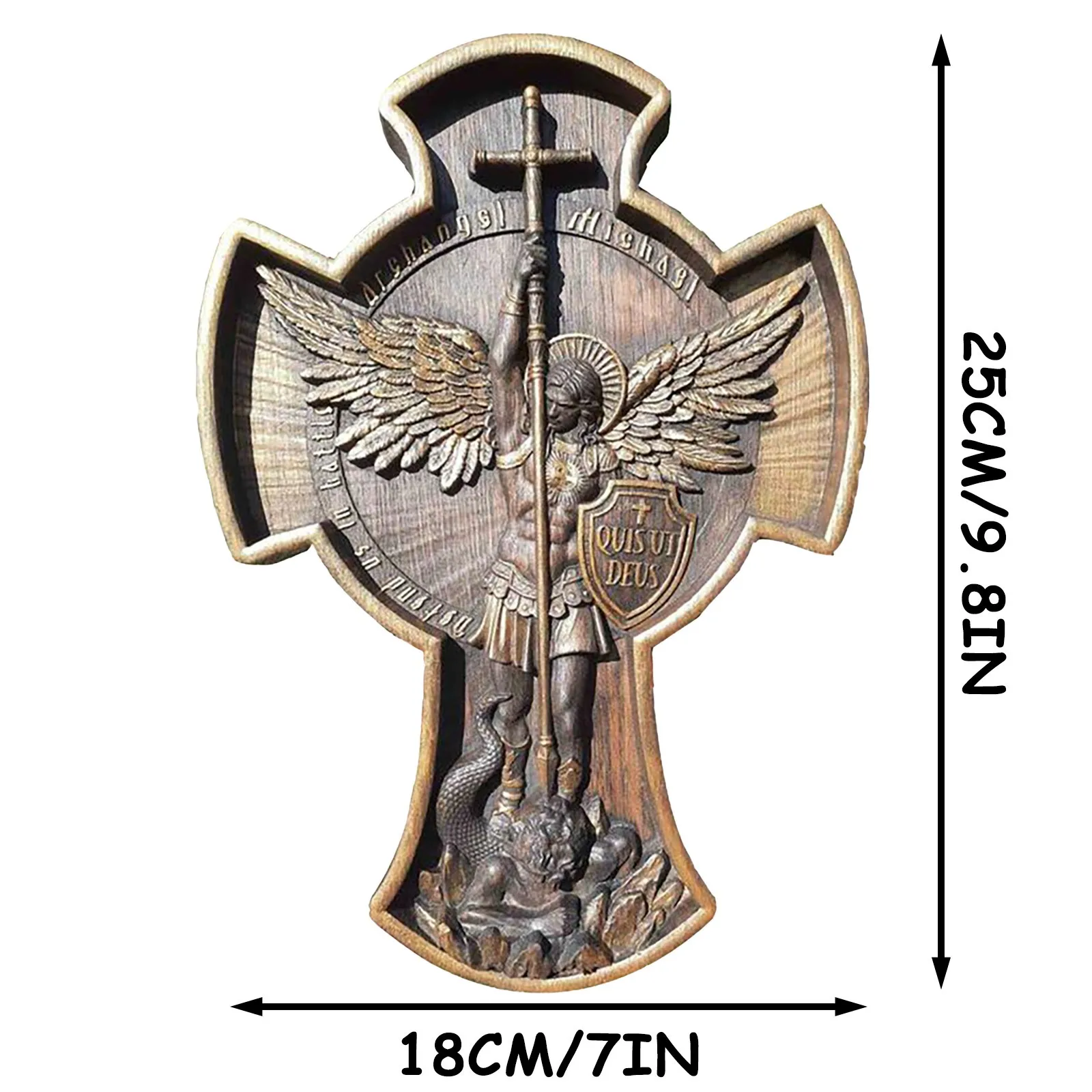 

Jesus Christ Wall Crucifix Cross Religious Saint 3d Craft Decor Jesus Christ On The Stand 19.5x25cm Antique Decoration