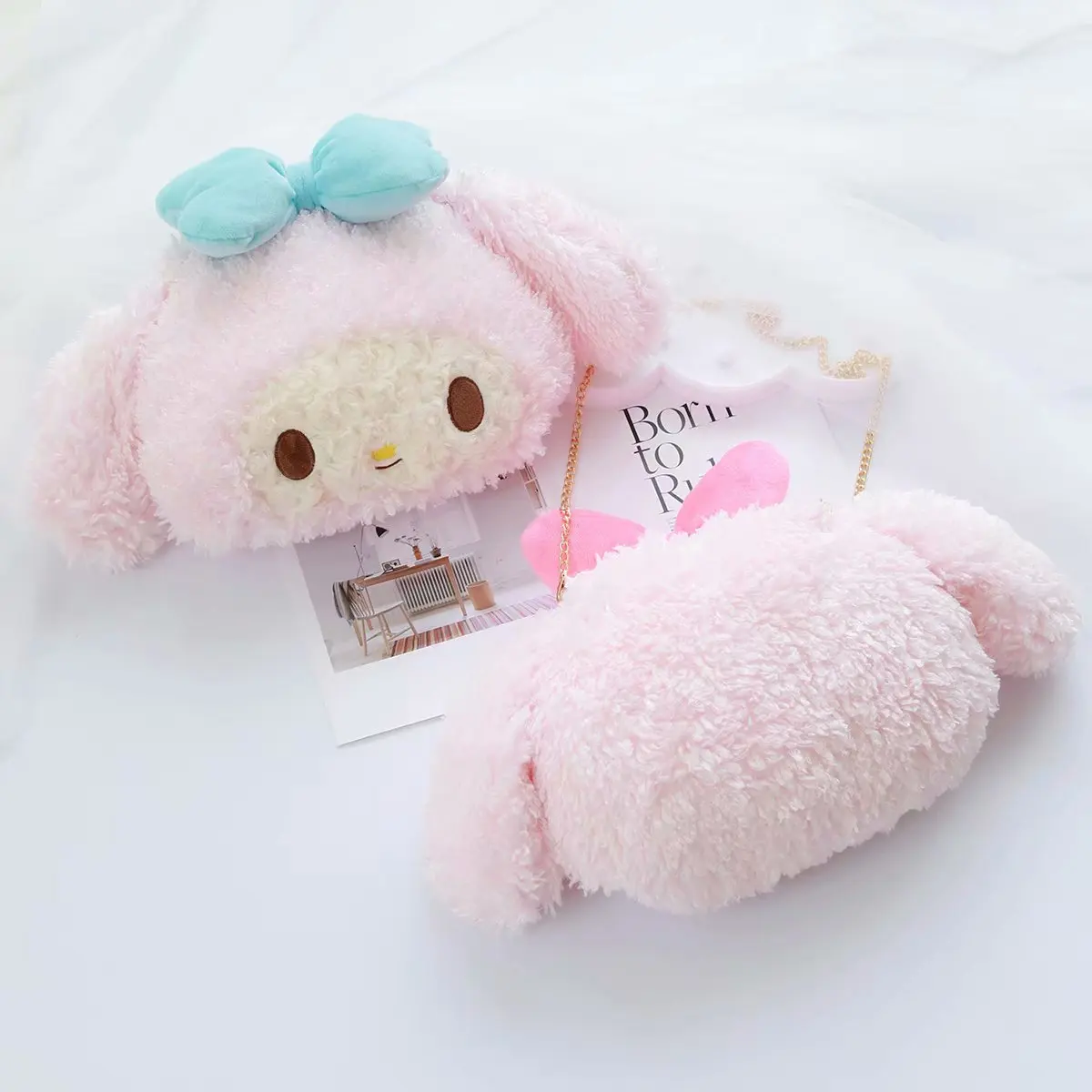 Kawaii мультфильм кролик мой музыкальный плюшевый сумка на плечо; сумка-мешок милая кукла-кролик подходит для девочек красивые подарки