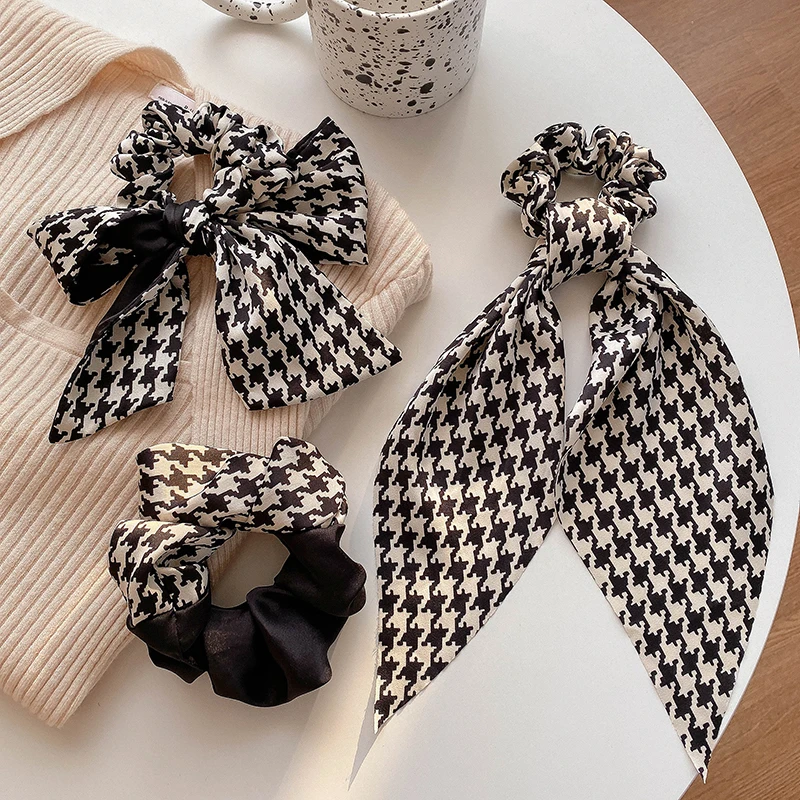 

New Fashion Women Hairband Classic Lattice Hair Scrunchies For Adult Barrette Bow Center Knot Headwear Turban Hair Accessories