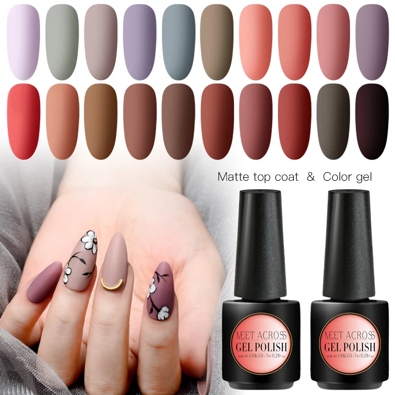 MEET ACROSS матовый цвет УФ-гель для ногтей 7 мл удаляемый замачиванием Гель-лак