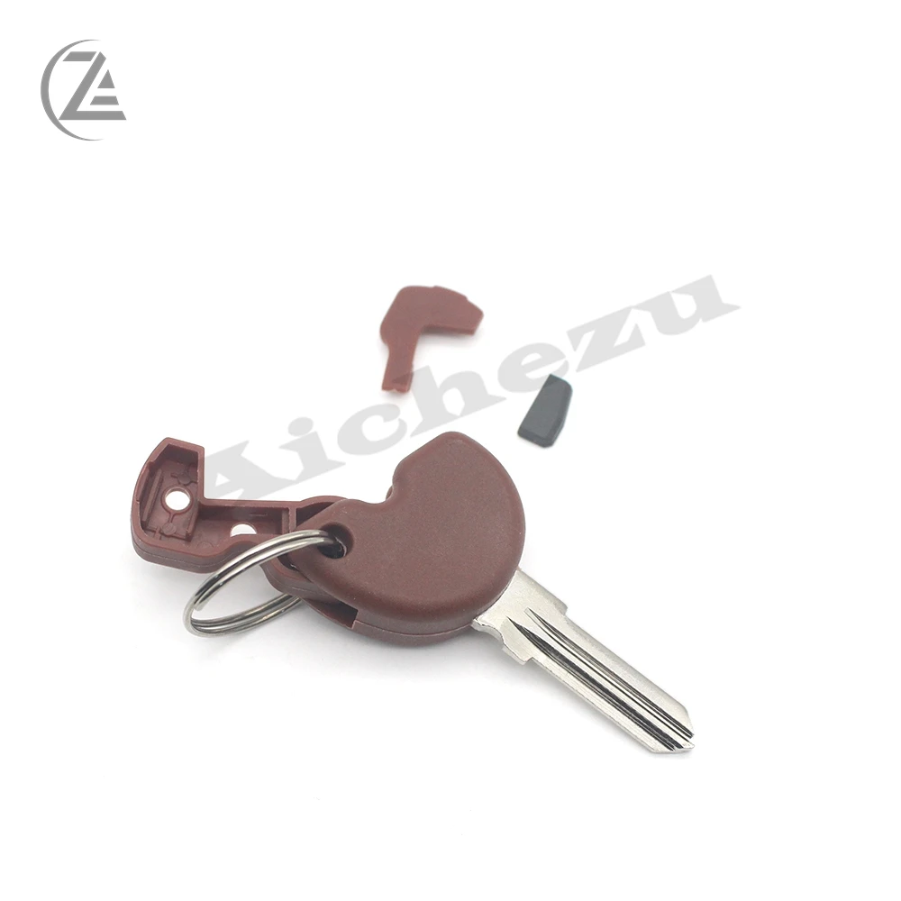 

ACZ New Brown Uncut Blank Key + Transponder Chip for Gilera for Vespa Piaggio