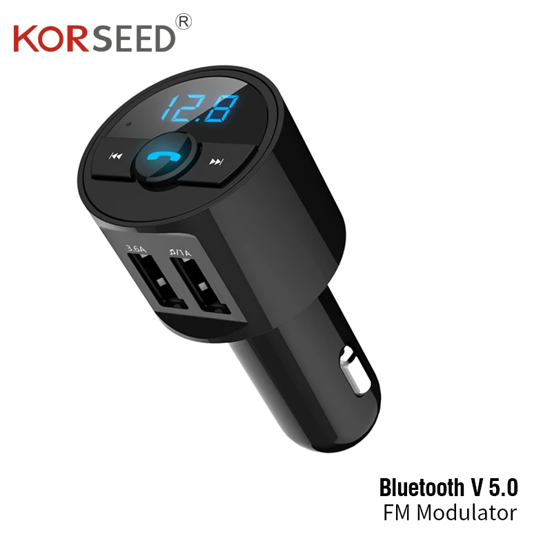 Автомобильный комплект Bluetooth fm передатчик mp3 плеер светодиодный дисплей с двумя