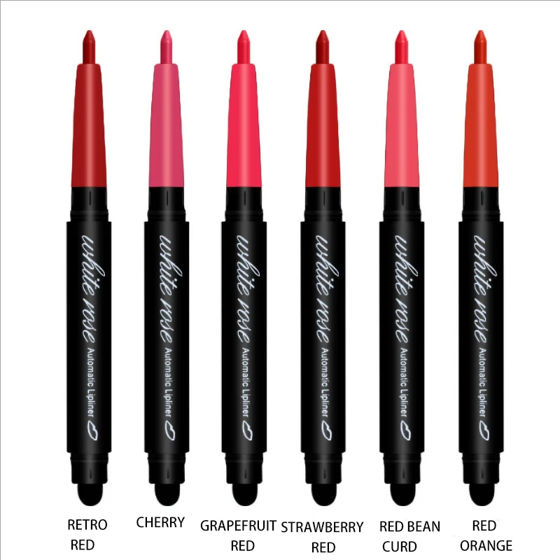 6 цветов стойкая для губ подводка матовая губная помада Двойная Головка