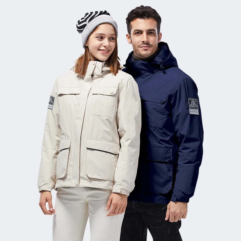 Winter White Duck down Feather Liner Outdoor Keep Warm Shell Jacket Three-in-One Waterproof Windproof Korean Coat