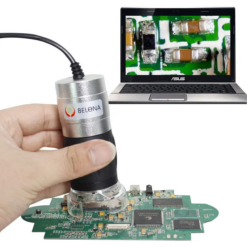 2.1MP полностью металлический светодиодный ручной цифровой микроскоп 40X 200X USB