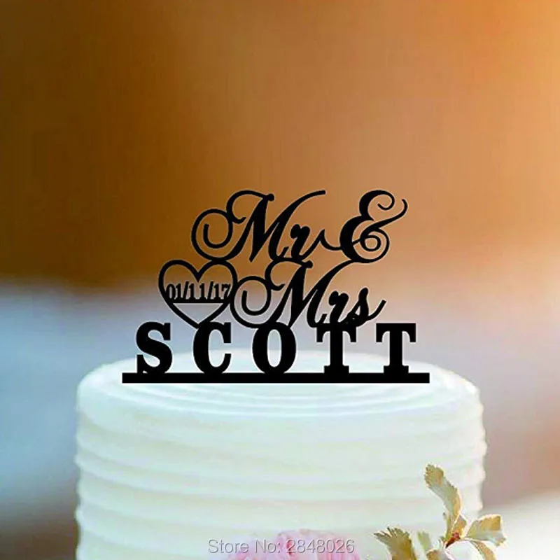 

Personalized wedding last name cake topper, glitter wedding cake topper,Rustic Cake Topper,Last name wedding cake topper