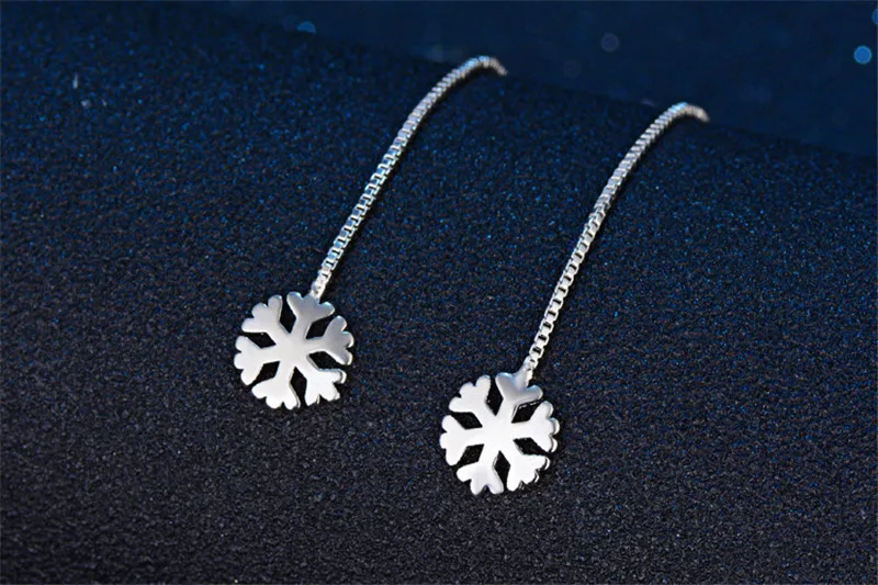 Женские серьги в виде снежинок модные аксессуары для девушек серебряные 925