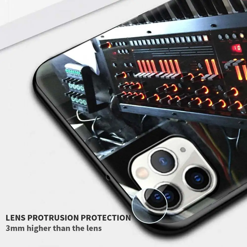 mobile phone case for apple iphone 11 12 pro max 7 8 plus se soft cover x black celular bumper krajews synth synthesizer pattern free global shipping
