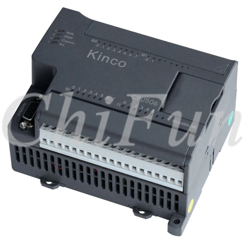 Kinco PLC K506-24AT модуль процессора 24 I/O DI 14 * DC24V DO 10 транзисторный выход RTC 1 RS232 2 RS485 |