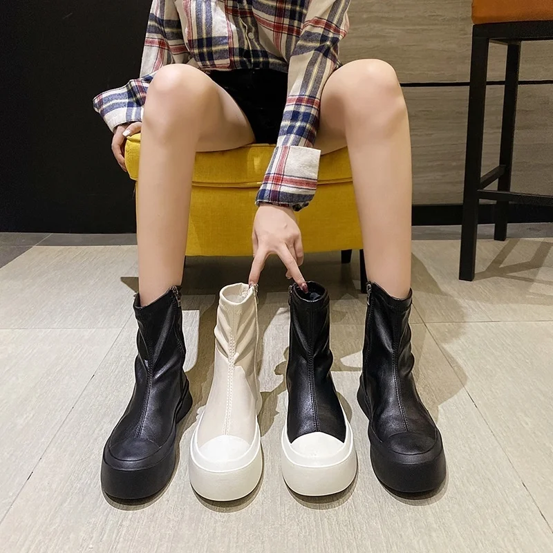 

and boots women's British short boots spring autumn single boots 2021 new versatile casual thick soled fashionable