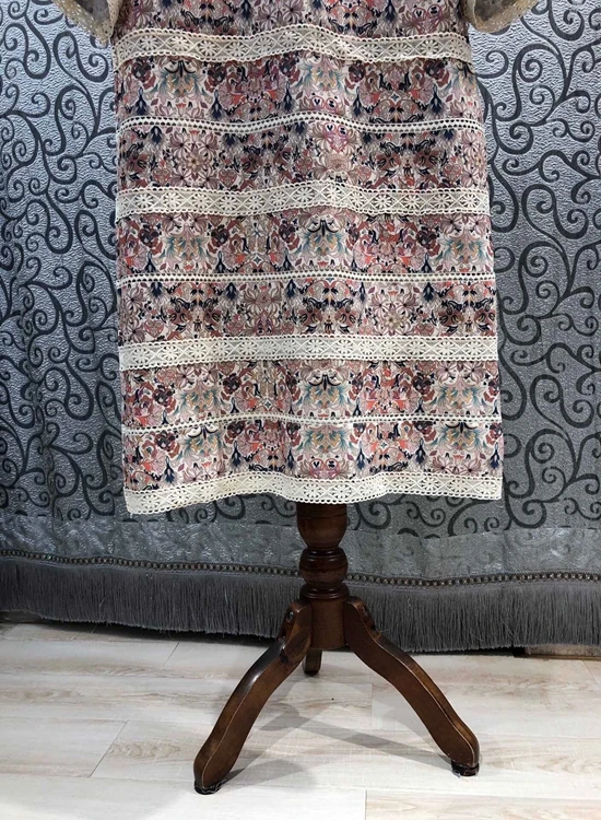 

Top Quality Cotton Dress 2021 Summer Fashion Women O-Neck Vintage Floral Print Embroidery Deco Short Sleeve Casual Loose Dress