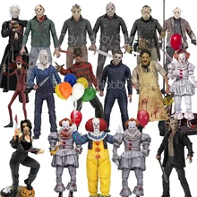 NECA Pennywise Joker Freddy Krueger Jason Voorhees Chucky Michael Myers Texas Chainsaw Massacre Hellraiser Action Figure Toy