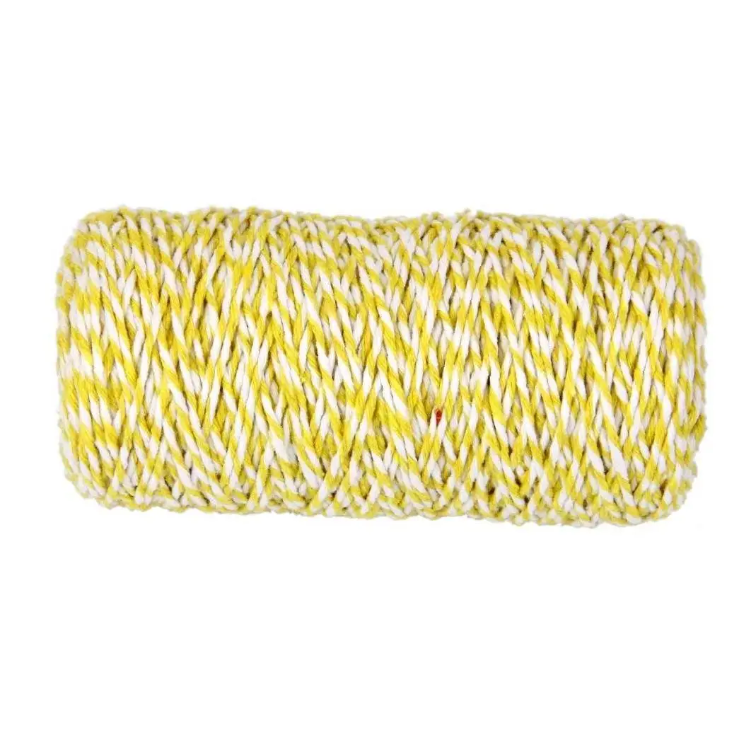 1 Pack 100M Twine Cotton String Rope Durable Thin Cord for Gift Wrapping DIY Arts Crafts Supplies Yellow | Дом и сад