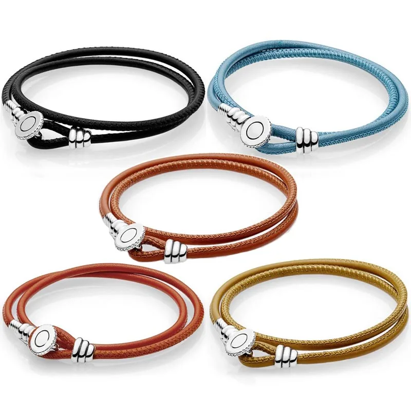 

2021 New fashion original 925 sterling silver pandora charms bracelet rose gold retro luxe feminino bijoux Christmas Gift