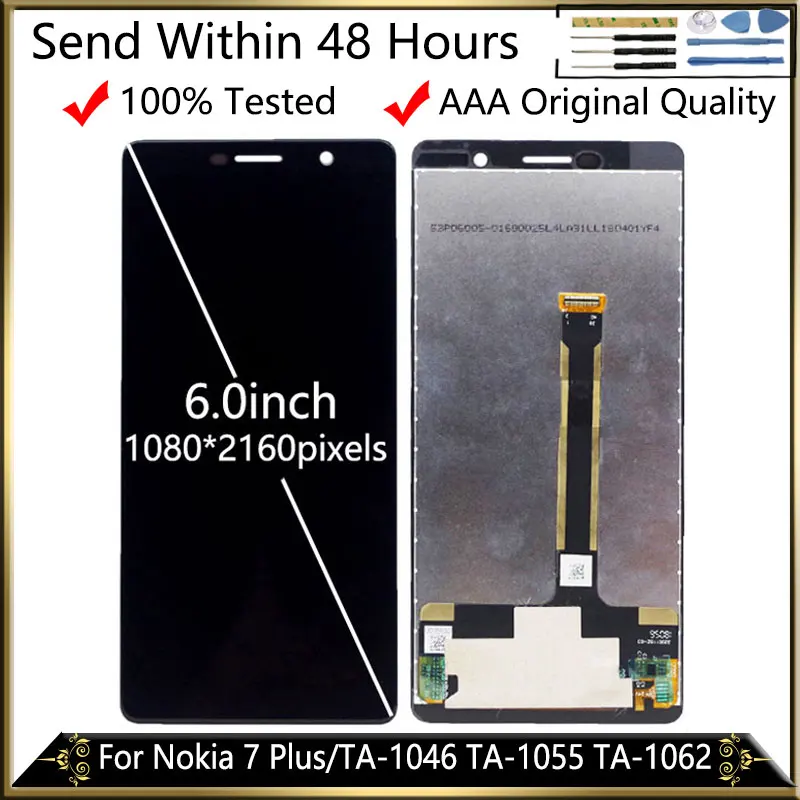 ЖК дисплей для Nokia 7 Plus сменный сенсорный экран в сборе E7 TA 1062 1046 1055|Экраны