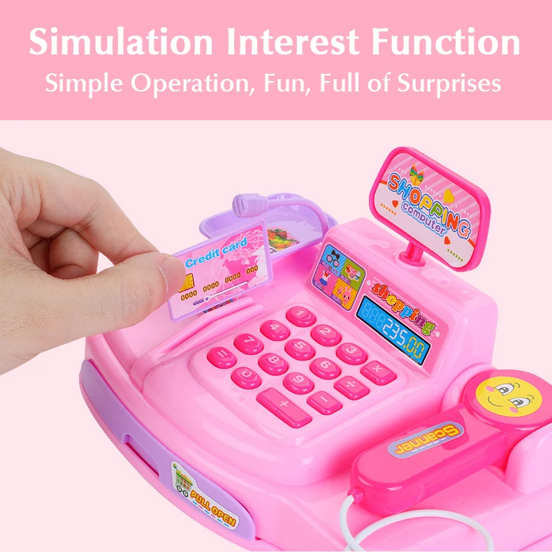 Детский сверкающий игрушечный симулятор супермаркета игрушка-касса детский