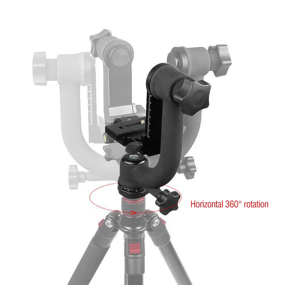 

Panoramic 360 Degree Vertical Pro Gimbal Tripod Head 1/4 inch Screw Telephoto Lens Quick Release Plate for DSLR Camera
