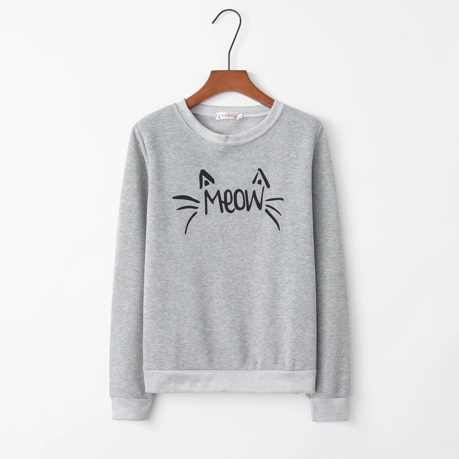 Толстовка Meow cat grey 2020 новый дизайн Распродажа Женская Повседневная в стиле