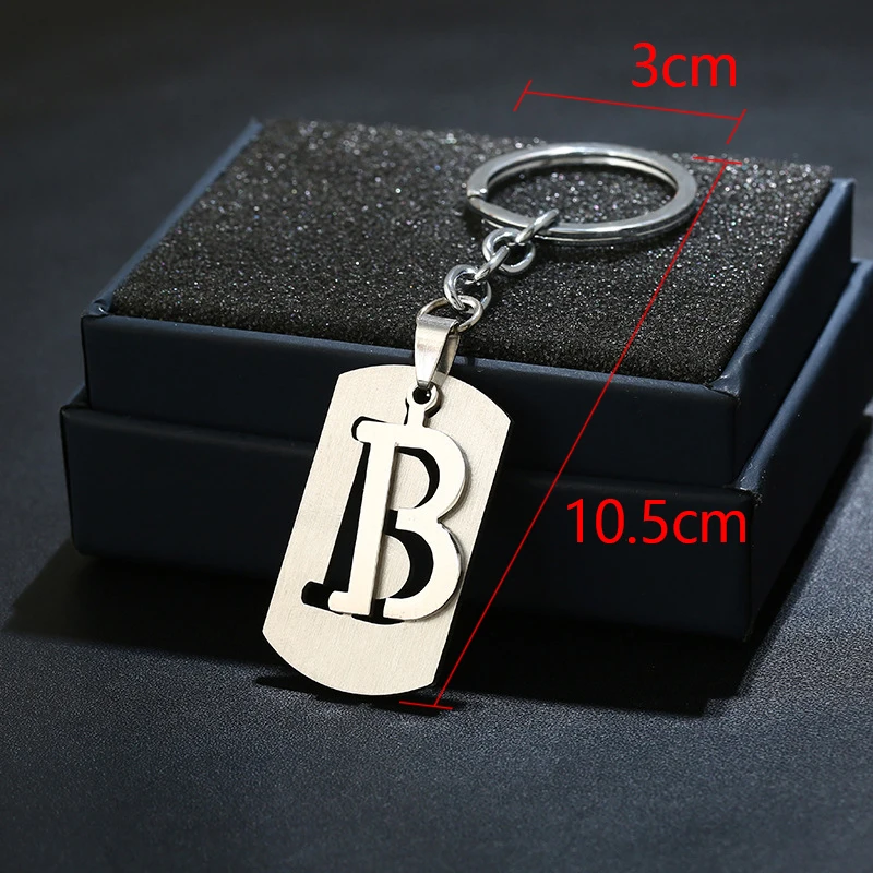 

Creative English Letter Stainless Steel Keychains Durable Key Purse Pendant Keyring 26 Letters Series Gift Handbag Decoration
