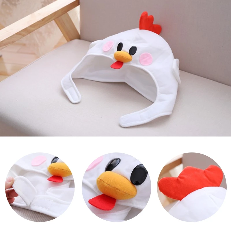 

Novelty Funny Cartoon Chicken Animal Plush Hat Stuffed Toy Full Headgear Cap Cosplay Costume Festival Party Photo Props
