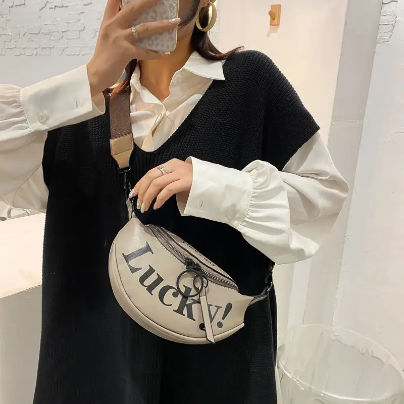 

Fashion Women's Waist Bag Chest Bag PU Leather Waterproof Fanny Pack Messenger Shoulder Banana Bags Multifunction Waist Pack2022