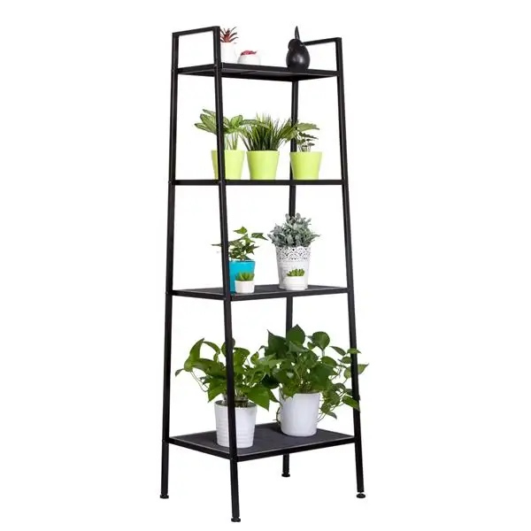 Simple Widen 4 Tiers Bookshelf Storage Ivory Modern Home Iron Furniture White/Black for books Plants Decorative Shelves | Дом и сад