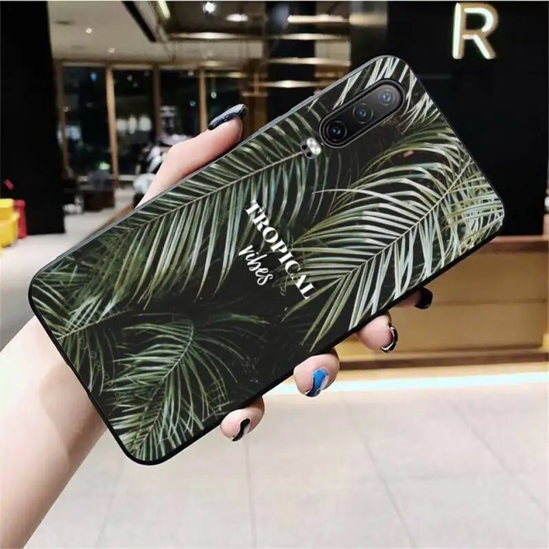 Тропический листья вибры самодельный раскрашенный блестящий чехол для телефона