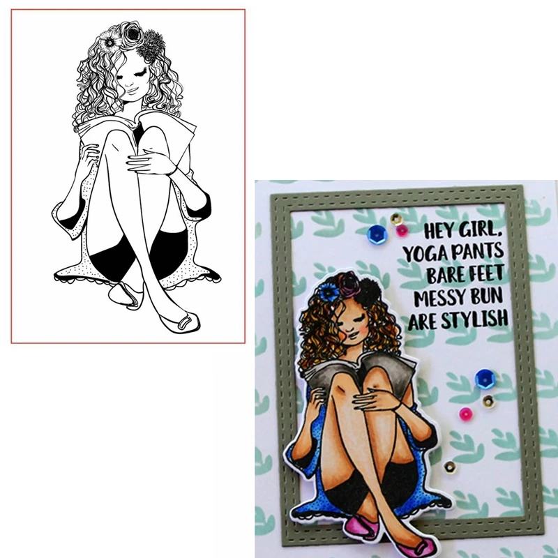 Стильная книга для чтения девочек прозрачные штампы девушек с грязным булочкой