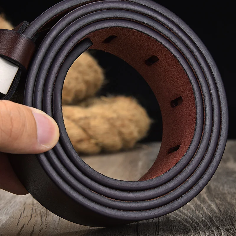 

[2021]Men's belt leather belt men pin buckle cow genuine leather belts for men 130cm high quality mens belt cinturones hombre