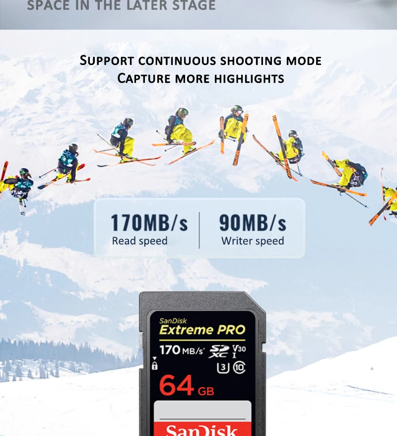SanDisk Extreme Pro SD карта SDHC/SDXC 32 Гб 64 Гб 128 ГБ 256 ГБ C10 U3 V30 UHS-I карта памяти флэш-карта для камеры