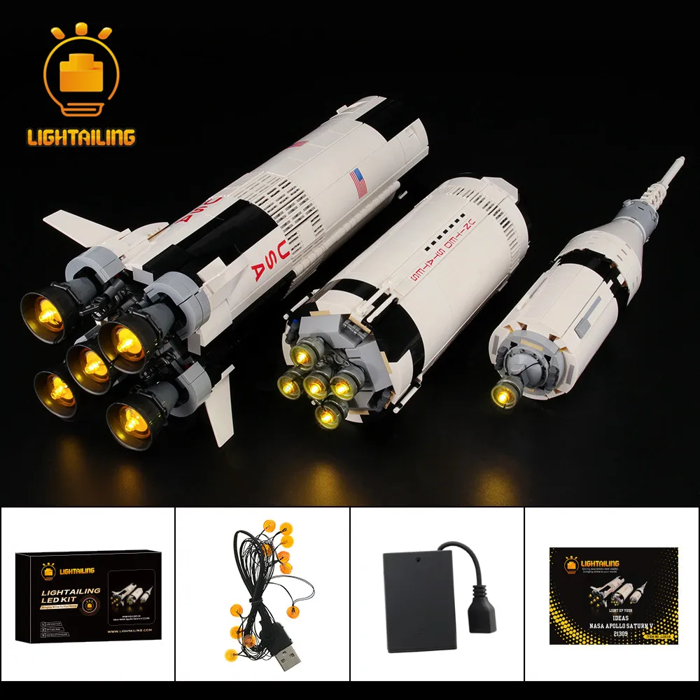 Kit de iluminación Led para 21309 Ideas, juego de bloques de construcción Apollo Saturn V, Luz