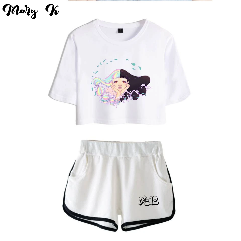 

New Melanie Martinez K-12 Women Two Piece Set Shorts+T-shirt Harajuku Streetwear summer Girls Tracksuit sexy casual short sets