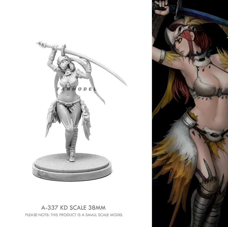 

38mm Resin model kits Beauty Soldier figure self-assembled A-337