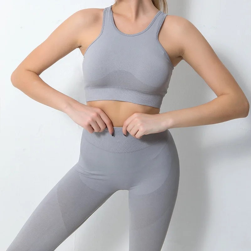 

Бесшовный спортивный костюм из двух предметов для йоги, спортивный костюм для женщин, спортивные Леггинсы и Топ с длинным рукавом, рубашки, ...