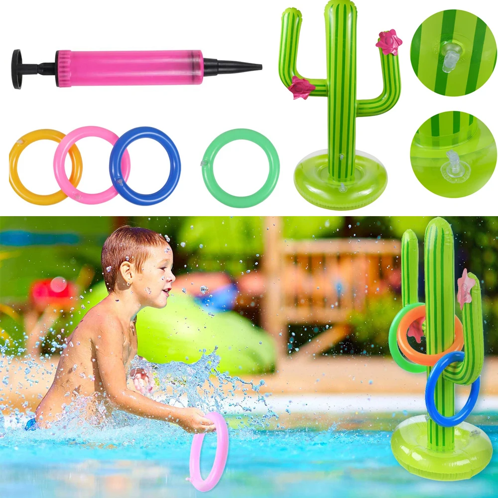 

Надувной набор для игр в виде Кольца С КАКТУСОМ, летние плавающие игрушки для бассейна, товары для вечерние