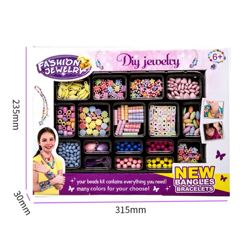 

New Children's DIY Handmade Beads Toys With Storage Box Creative Girl Accessories Bracelet Toys Educational Gifts For Baby Kids