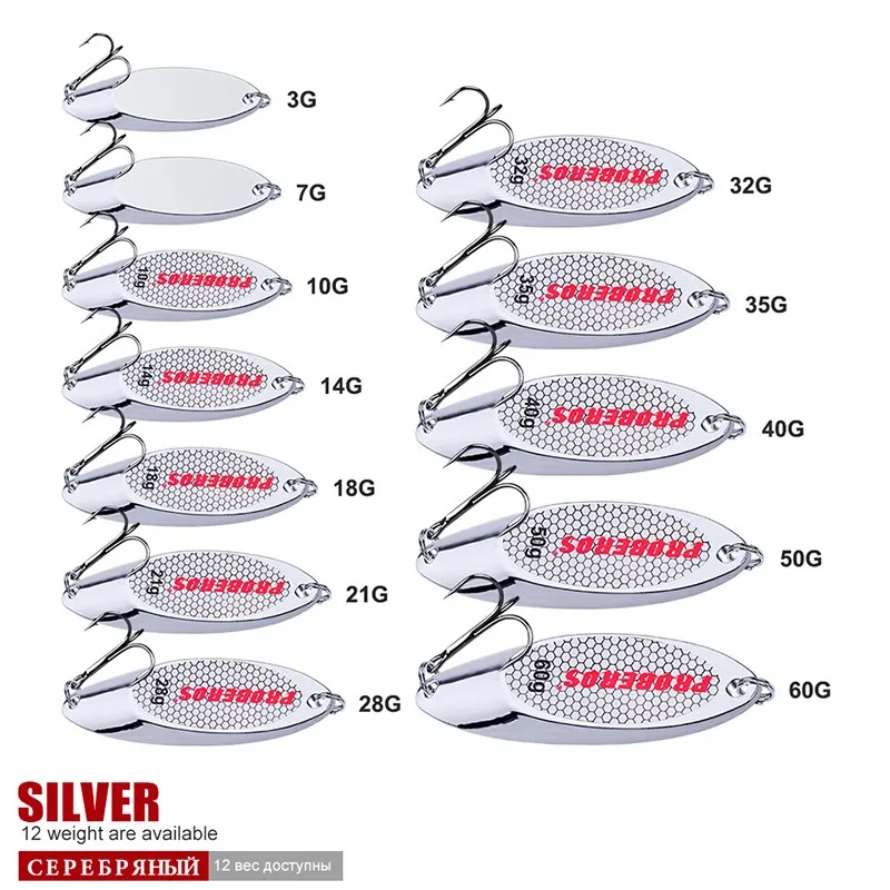 Silver 40G Металлическая ложка для рыбалки, приманка 3g-60, металлическая приманка для карпа, Luya sequins, наклонная Серебряная приманка, крючок, металлическая приманка, твердая приманка для рыбалки, Deep Squat Kil - Цвет: Silver 40G