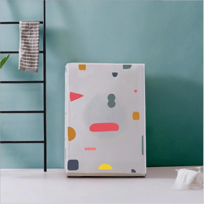 

Top/Front Road Printing PEVA Sunscreen Dust Proof Cover Washing Machine Cover Waterproof Case Washing Machine Protective Dust