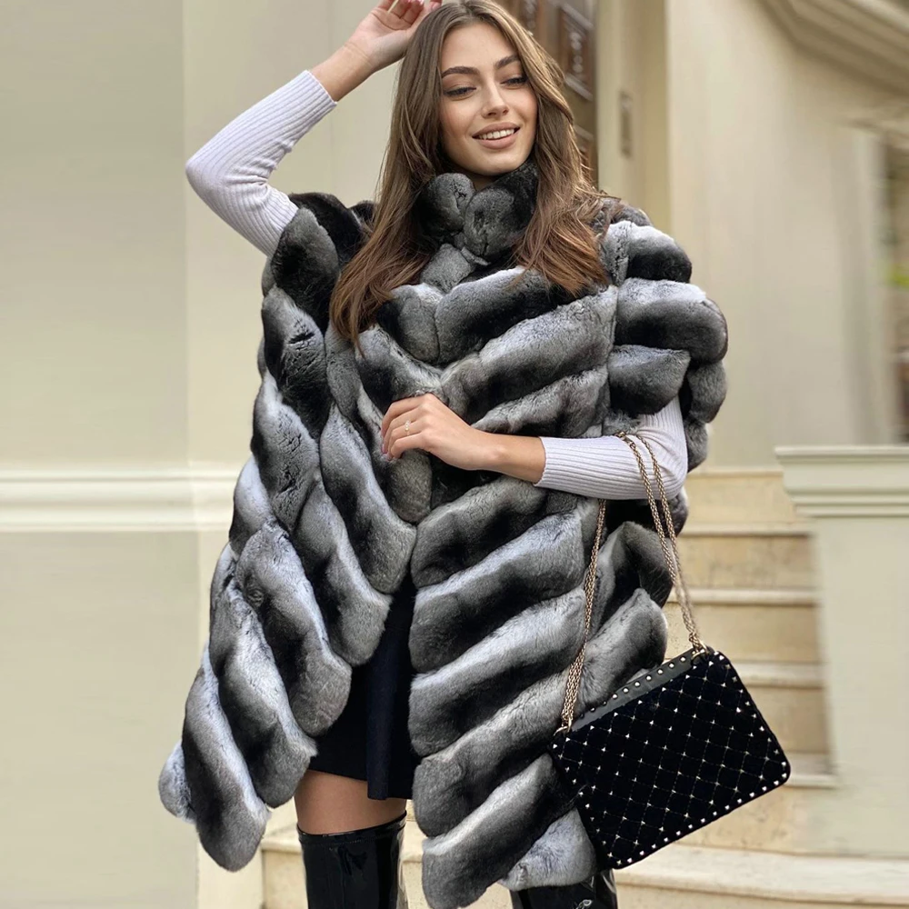 Fashion Women Natural Rex Rabbit Fur Coats Stand Collar 2022 Winter New Genuine Rex Rabbit Fur Coat Short Sleeve Overcoats Woman