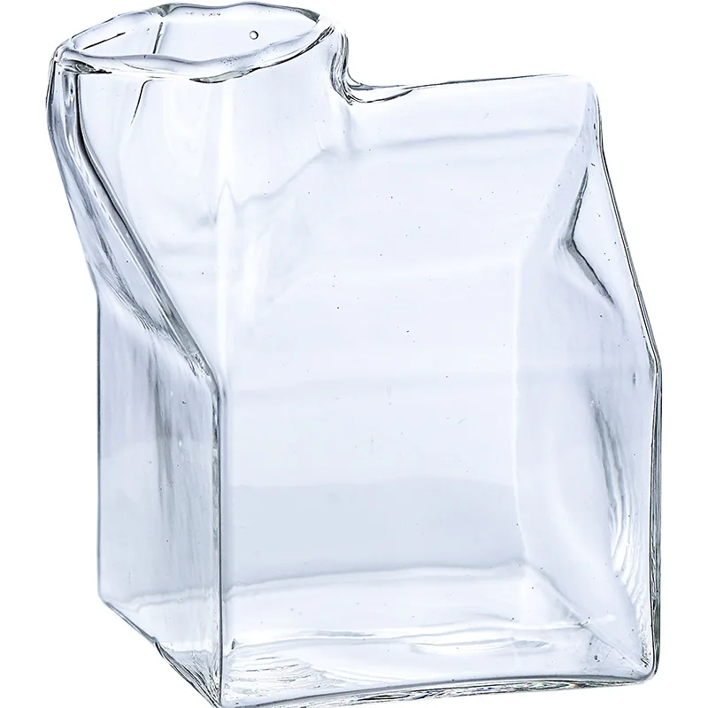 

Milk mug glass drink cup creative heat-resistant glass milk carton children's cup