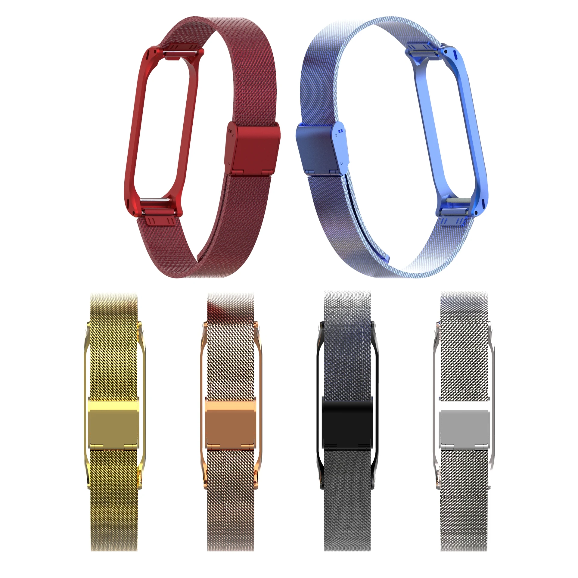 Металлический ремешок браслет для Xiaomi Mi Band 3 4 Безвинтовой из нержавеющей стали 34