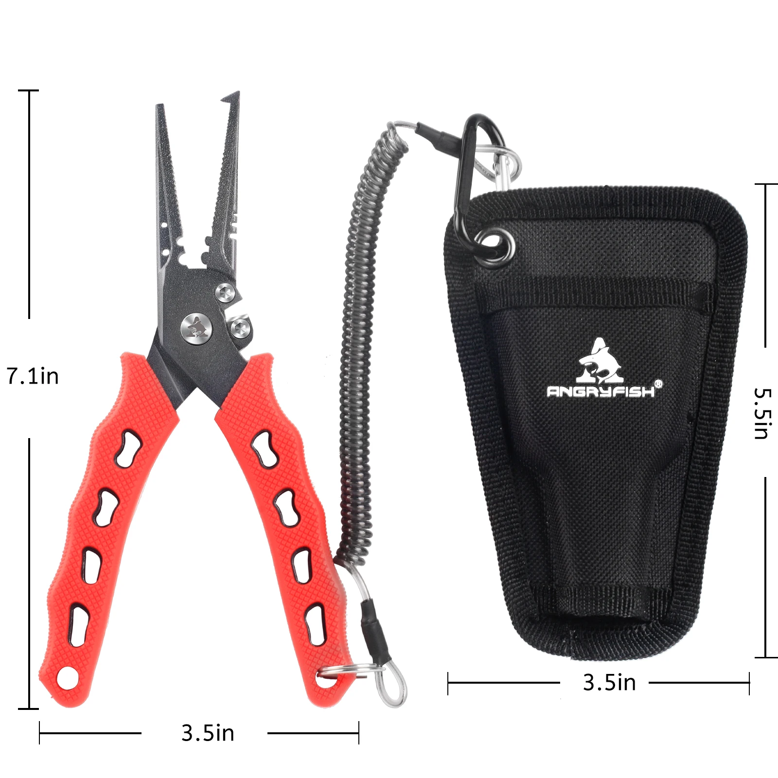 Angryfish 420 Stainless Steel Fishing Pliers Braided Cutters Crimper Hook Remover Resistant Fishing Tackle High Quality Tool