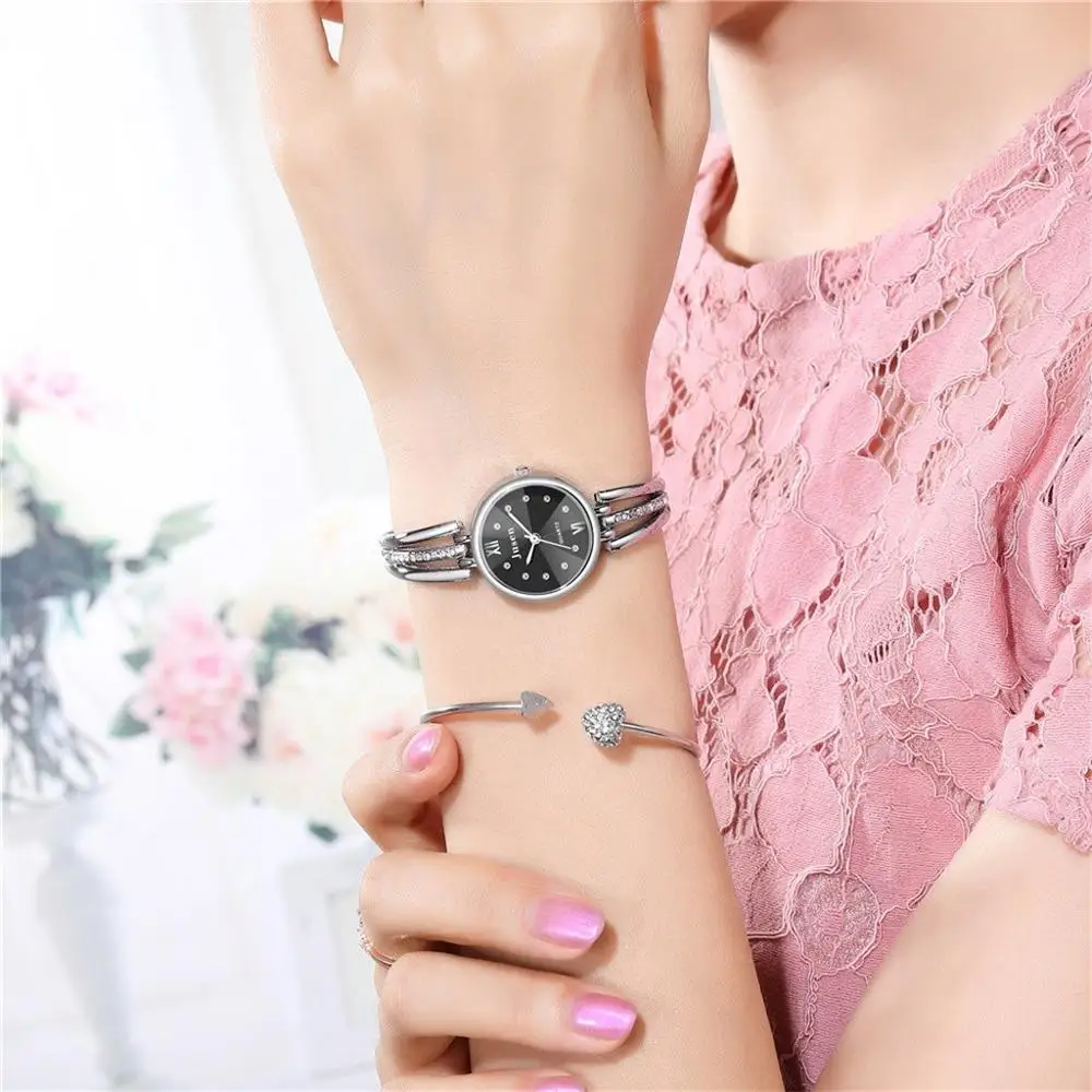 Тренд простой дизайн Роскошные модные брендовые женские часы браслет розовое