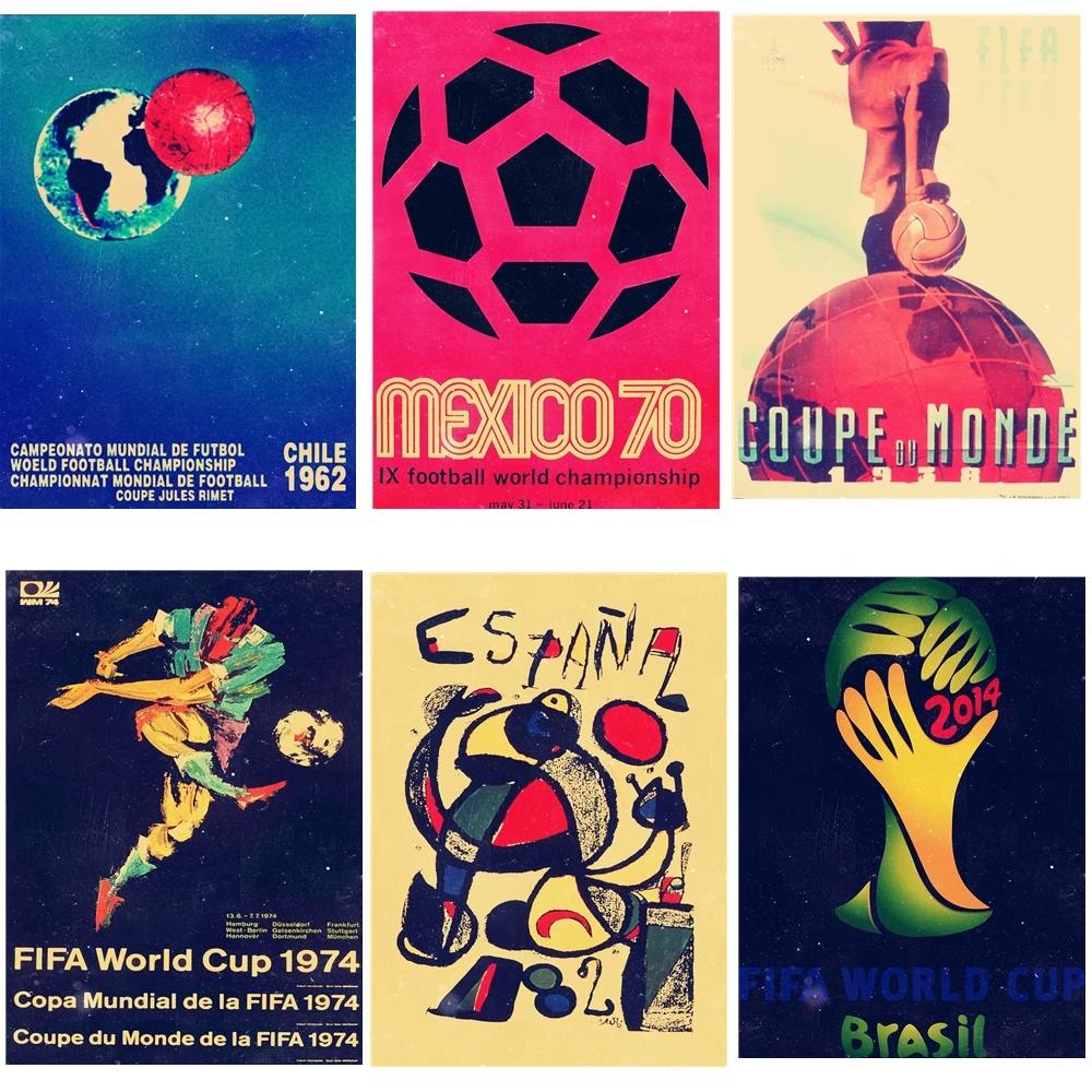 Постер Кубок мира по футболу талисман потертый шикарный винтажный струйный